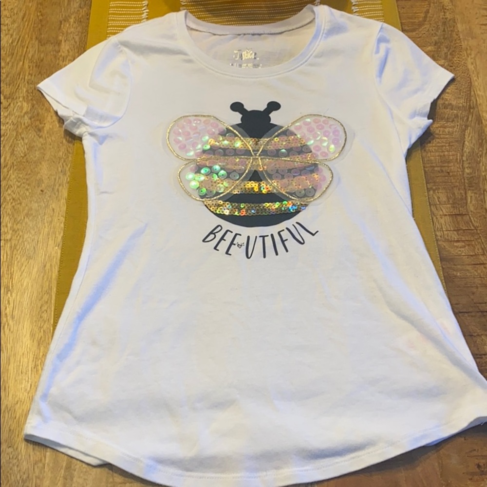 Justice Sequin Bee Tee